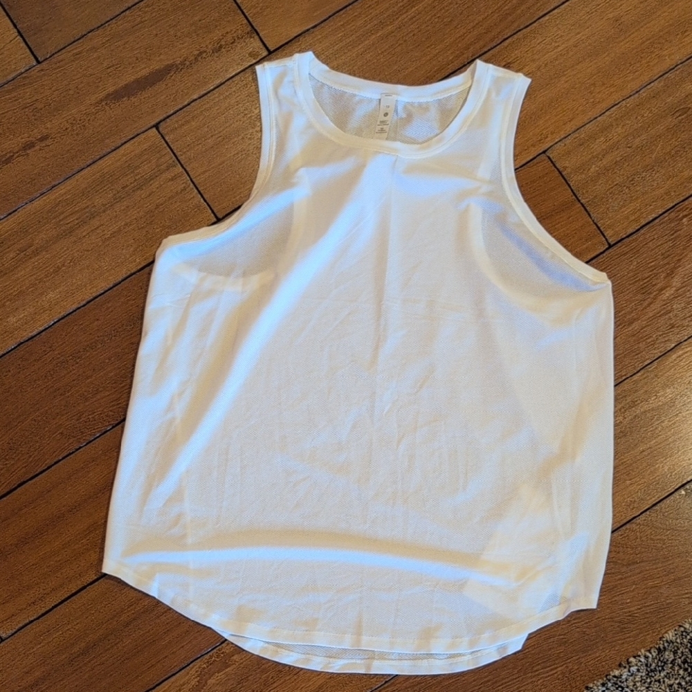 White Sleeveless Tank Top